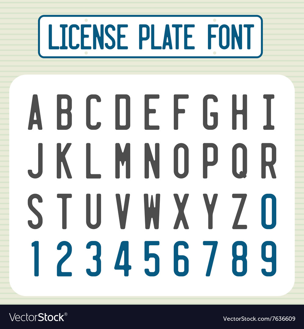font used on license plates